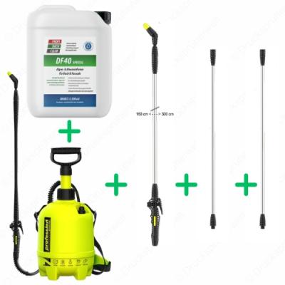 dc047 Drucksprüher Profidachclean Spar Bundle mit 3m Lanze + 2x Lanzenverlängerung + Profidachclean