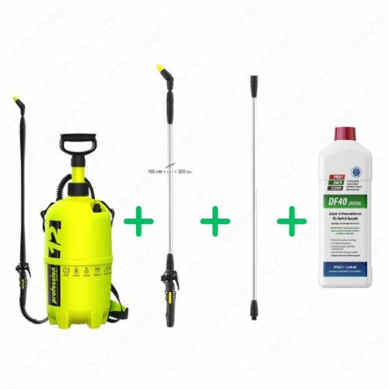 dc018 Drucksprüher Profidachclean Spar Bundle mit 3m Lanze + 1x Lanzenverlängerung + Profidachclean