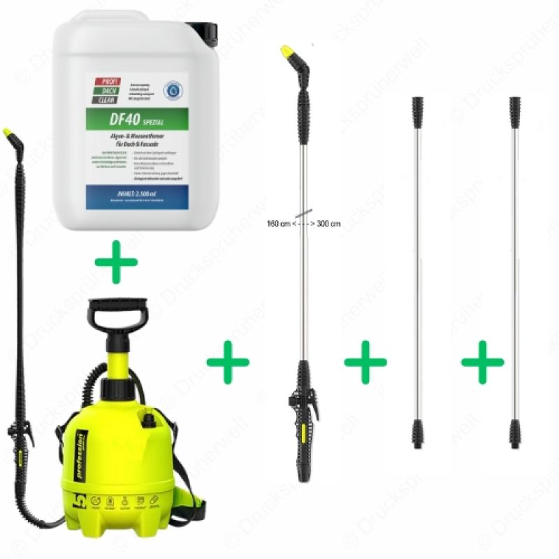 dc046 Drucksprüher Profidachclean Spar Bundle mit 3m Lanze + 2x Lanzenverlängerung + Profidachclean